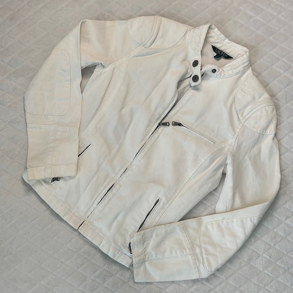 Ralph Lauren White Moto Jacket